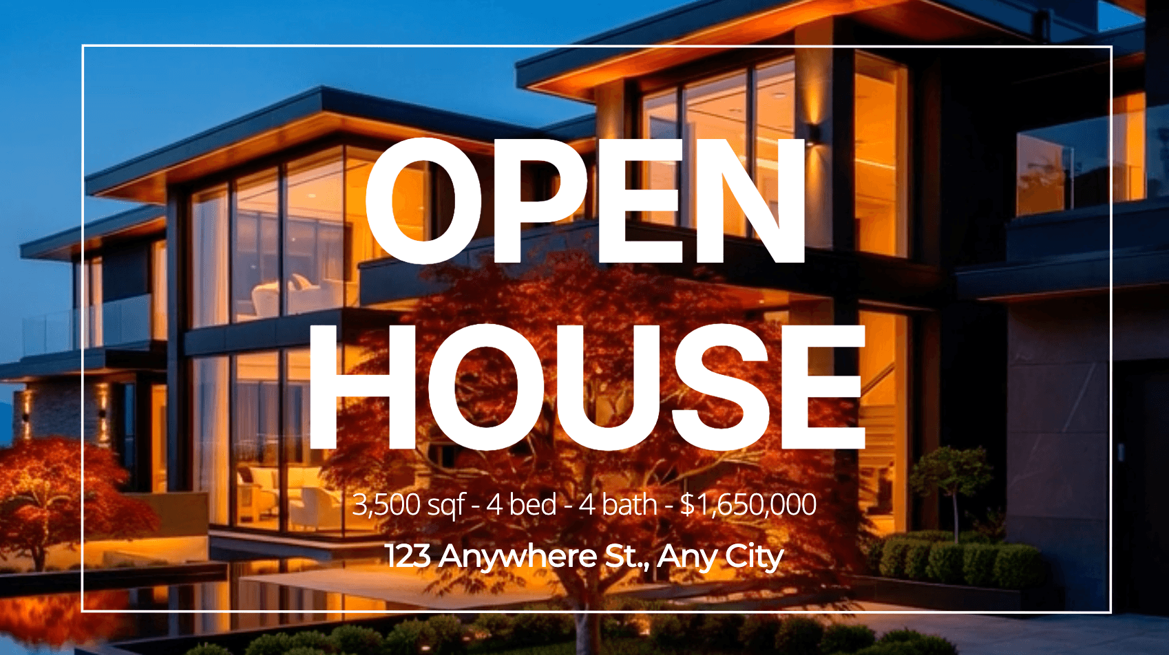 White Modern Simple Open House Real Estate Video